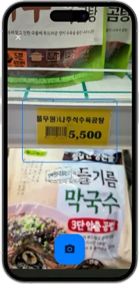 가격표 스캔 화면